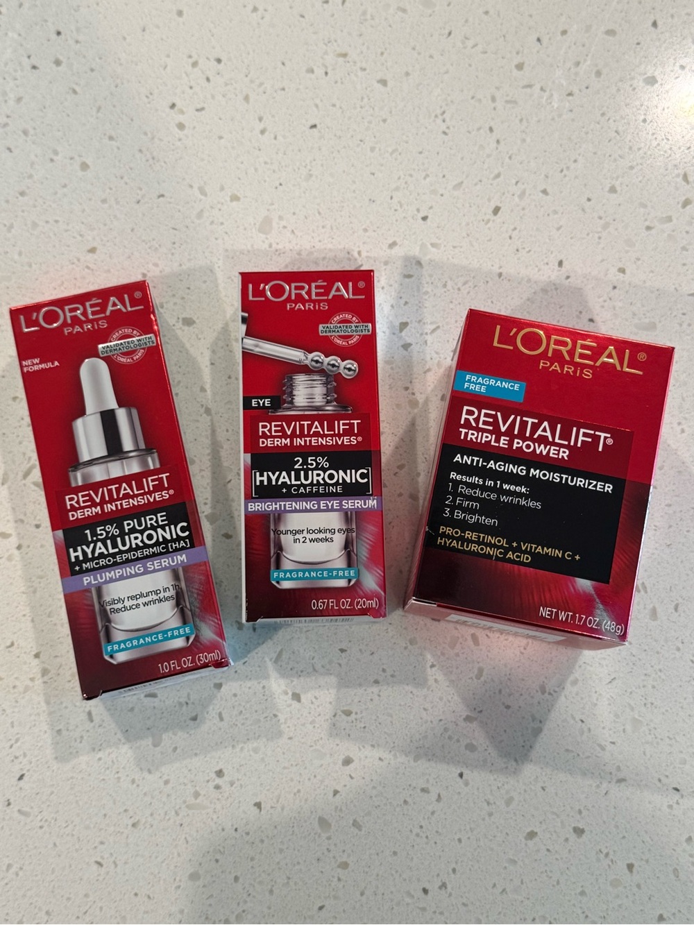 L'Oreal Revitalift Skincare Trio in Red Packaging